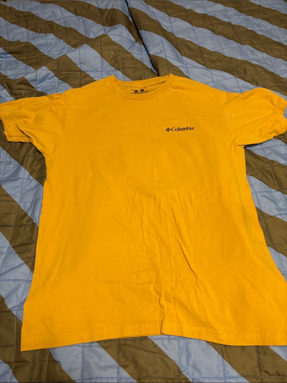 Columbia Bright Yellow Logo Short Sleeve Tee